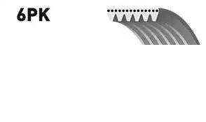 Поликлиновый ремень привода вспомогательных агрегатов Micro-V® 6-PK-1750 GATES