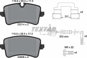 Колодки тормозные AUDI A8 (09-) задние (4шт.) TEXTAR 2521401 TEXTAR