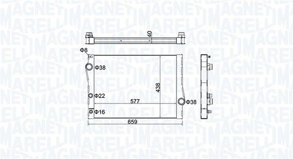 Радиатор BMW X5 (E70) охлаждения двигателя MAGNETI MARELLI 350213163500 MAGNETI MARELLI