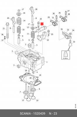 Ось коромысел Scania 1520439 SCANIA