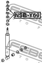 Втулка амортизатора NISSAN SAFARI Y61 199­7.08-  NSB-Y60 NSB-Y60 FEBEST