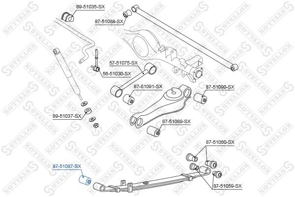 сайлентблок рессоры пер.!\ Hyundai H-1 96-01 87-51087-SX STELLOX