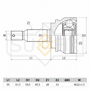 ШРУС наружный MITSUBISHI Lancer 1.8-2.0 07 ST-1043 ST-1043 SUFIX
