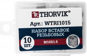 набор вставок резьбовых M10x1.5! 10 пр.\ WTRI1015 THORVIK