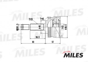 ШРУС наружный NISSAN MICRA 1.0 92-03 (с ABS) (GKN 303310) GA20303 GA20303 MILES