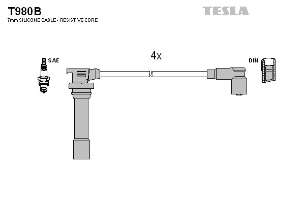 к-кт проводов!\ Mazda 323 1.5i 94-98 T980B TESLA