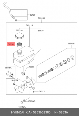 Фильтр бачка гл. торм. цилиндра 58536-02300 5853602300 HYUNDAI KIA