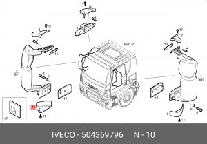 накладка кронштейна зеркала! правого нижняя\ Iveco 504369796 IVECO