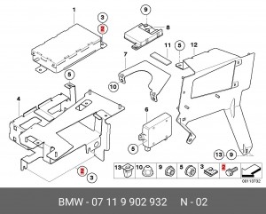 болт с шестигранной головкой!\BMW E81/E82/E87/E88/E30/E46/E90 LCI/E91/E91 LCI 07 11 9 902 932 BMW