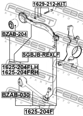 Сайлентблок нижн рычага MERCEDES BENZ GLK-CLASS 204 2007-2015 BZAB-030 BZAB-030 FEBEST