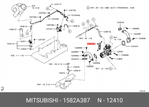 Прокладка MITSUBISHI L200 клапана рециркуляции отработанных газов ОЕ 1582A387 MITSUBISHI