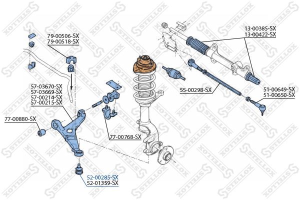 опора шаровая! <ch.05278\ Citroen AX all 86-91 52-00285-SX STELLOX