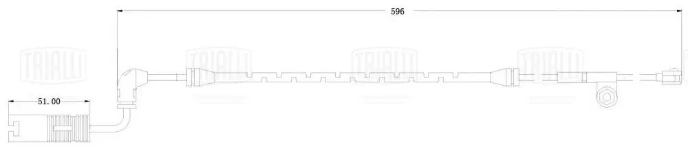 Датчик износа колодок BMW 3 (E46) (98-) перед. L=596 (PFS 0035) PFS 0035 TRIALLI