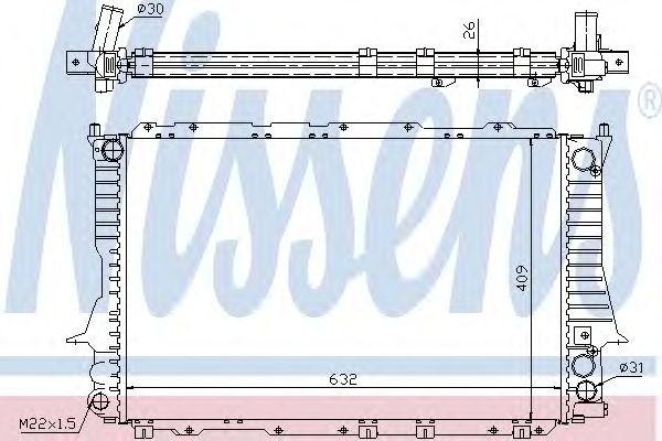 радиатор системы охлаждения!\ Audi 100/A6 2.6/2.8 90-97 60459 NISSENS