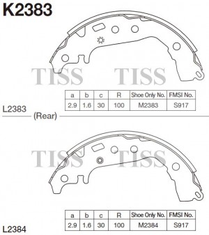 Колодки тормозные барабанные K2383 K2383 MK KASHIYAMA