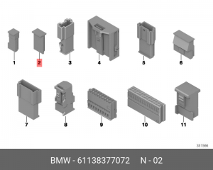 Разъем BMW 1 (E81) (09-) электрический OE 61 13 8 377 072 BMW