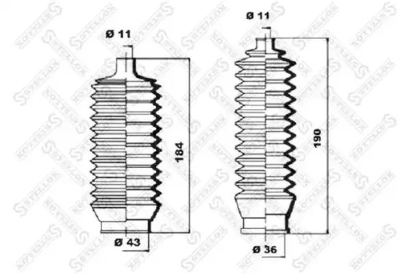 пыльник рейки рулевой!\ Toyota Carina E 1.6-2.0/2.0TD 92-97 1451-007-SX STELLOX
