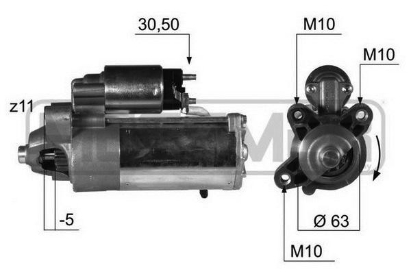 Стартер FORD FOCUS II/MONDEO IV 2.0TDCi 220375 220375 ERA