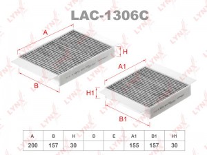 фильтр салона!\ Peugeot 207 1.4-1.6HDi 06> LAC-1306C LYNXAUTO