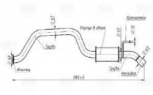 Глушитель SsangYong Rexton (06-) 2.7d осн. (алюм. сталь) (EMM 0362) EMM 0362 TRIALLI