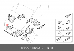 подкрылок! перед. правый\ Iveco Daily 3802210 IVECO