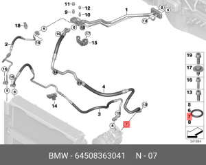 кольцо уплотнительное!\ BMW E46/E90/E91/E92/F30 01> 64 50 8 363 041 BMW