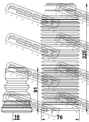 Пыльник амортизатора с отбойником комплект AUDI Q7 2007­2015 VWSHB-001-KIT VWSHB-001-KIT FEBEST