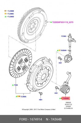 подшипник выжимной гидравлический!\ Ford Transit 00> 1 674 914 FORD