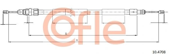 трос ручника задний левый! L=1820/1555\ Citroen Berlingo, Peugeot Partner/Ranch  92104708 COFLE