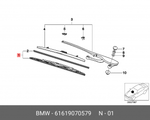 Щетка стеклоочистителя BMW 5 (E39) (96-) комплект OE 61 61 9 070 579 BMW