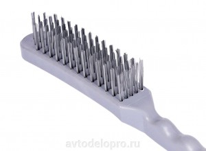 Щетка металлическая "АвтоDело" (5-рядная, пластиковая ручка) 44015 AVTO DELO