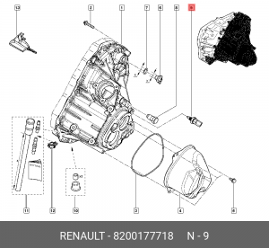 ВЫКЛЮЧАТЕЛЬ ФОНАРЕЙ ЗАДНЕГО ХОДА 8200177718 8200177718 RENAULT