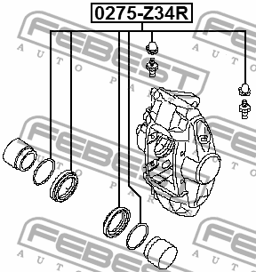 рем. к-кт суппорта торм. заднего!\ Nissan 370Z, Infiniti G35/G37/Q60 06> 0275-Z34R FEBEST