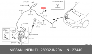 форсунка омывателя лев.!\ Nissan Teana 08-13 28932-JN20A NISSAN