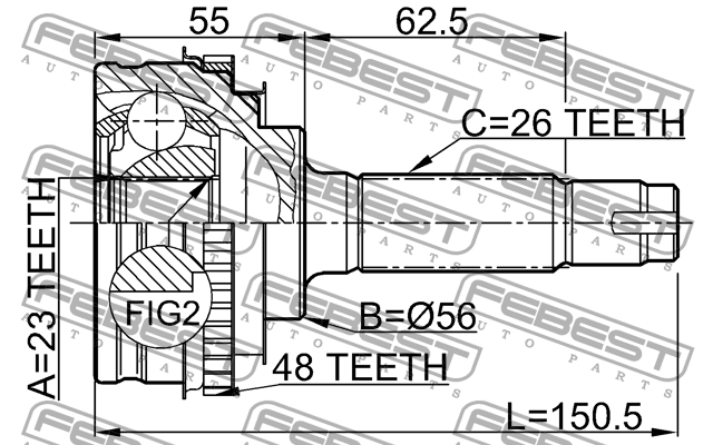 ШРУС 0110-010A48 0110-010A48 FEBEST