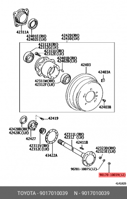 гайка фланца ступицы!\ Toyota 90170-10039 TOYOTA