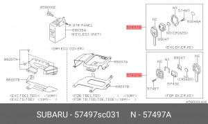 ЗАГОТОВКА КЛЮЧА \ 57497SC031 SUBARU