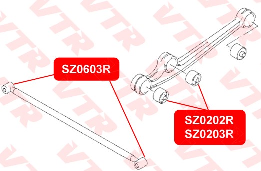 Сайлентблок SUZUKI Ignis рычага заднего передний VTR SZ0203RP VTR