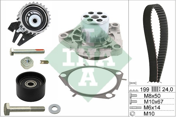 Комплект ГРМ с насосом OPEL ASTRA H/J 2.0CDTI 530056230 530 0562 30 INA