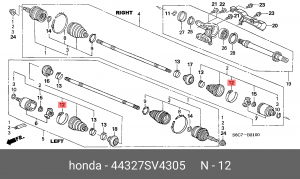 ХОМУТ ПЫЛЬНИКА ШРУСА 44327SV4305 44327SV4305 HONDA