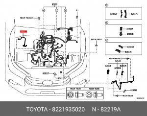 8221935020 Провод датчика детонации 82219-35020 TOYOTA