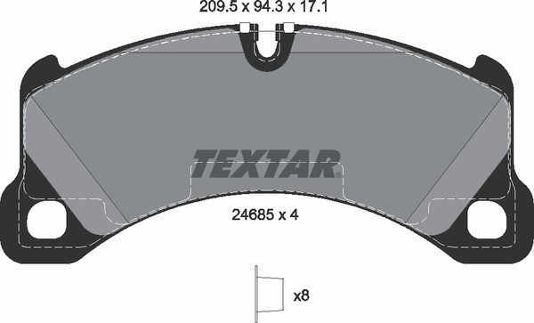 Колодки тормозные PORSCHE Cayenne (10-) передние (4шт.) TEXTAR 2468501 TEXTAR