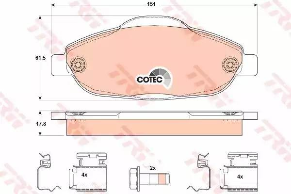 Колодки передние PEUGEOT 3008, 308 GDB1761 GDB1761 TRW