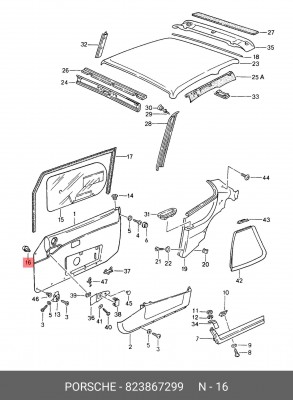 109024HP !клипса обшивки двери+багажника\VW Audi 80/100/A6 <97/A8 94-99,VW Polo  823 867 299 VAG