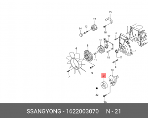 Ролик приводного ремня SSANGYONG Kyron (06-),Rexton (02-) (E28/32) натяжителя OE 1622003070 SSANG YONG