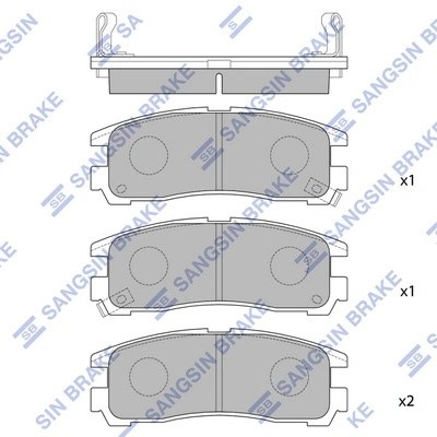 Колодки тормозные дисковые Mitsubishi Galant 1.8-2.5/2.0TD/GDi 92-00/Eclipse 95  SP1046R SANGSIN