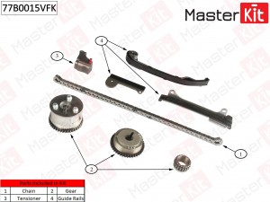 Комплект цепи ГРМ Nissan Almera 2002-2006, Primera 77B0015VFK 77B0015VFK MASTER KIT
