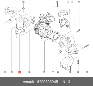 Прокладка RENAULT турбокомпрессора OE 8200803945 RENAULT