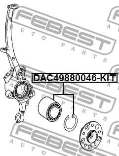 Подшипник ступицы передний MERCEDES E-CLASS 211 4 MATIC 2002-2009 DAC49880046-KI DAC49880046-KIT FEBEST