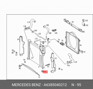 втулка радиатора! нижняя\MB VITO 2.2 97-03 A 638 504 02 12 MERCEDES BENZ
